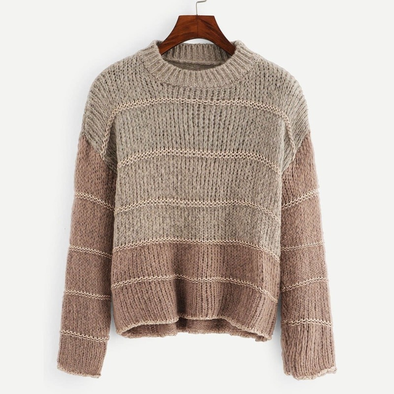 

Color Block Dip Hem Jumper, Multicolor
