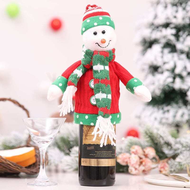 

Snowman Wine Bottle Cover, Red