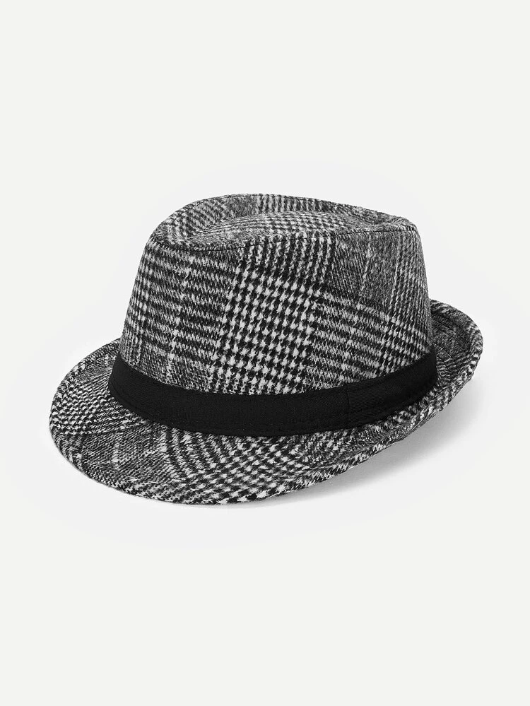 plaid fedora hats for men