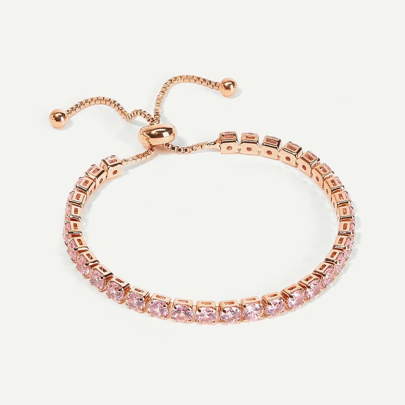 

Rhinestone Decor Bracelet 1pc, Gold