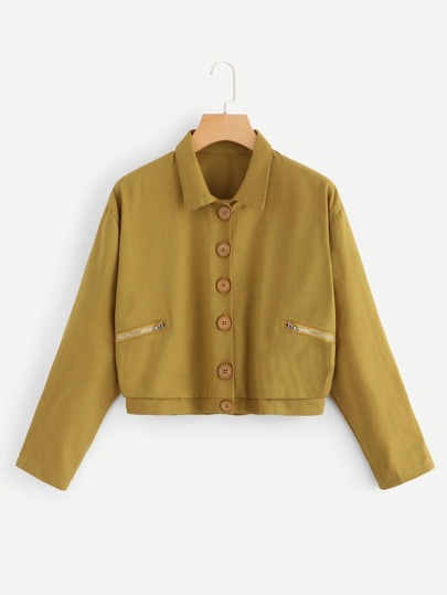 Single Breasted Zip Detail Jacket