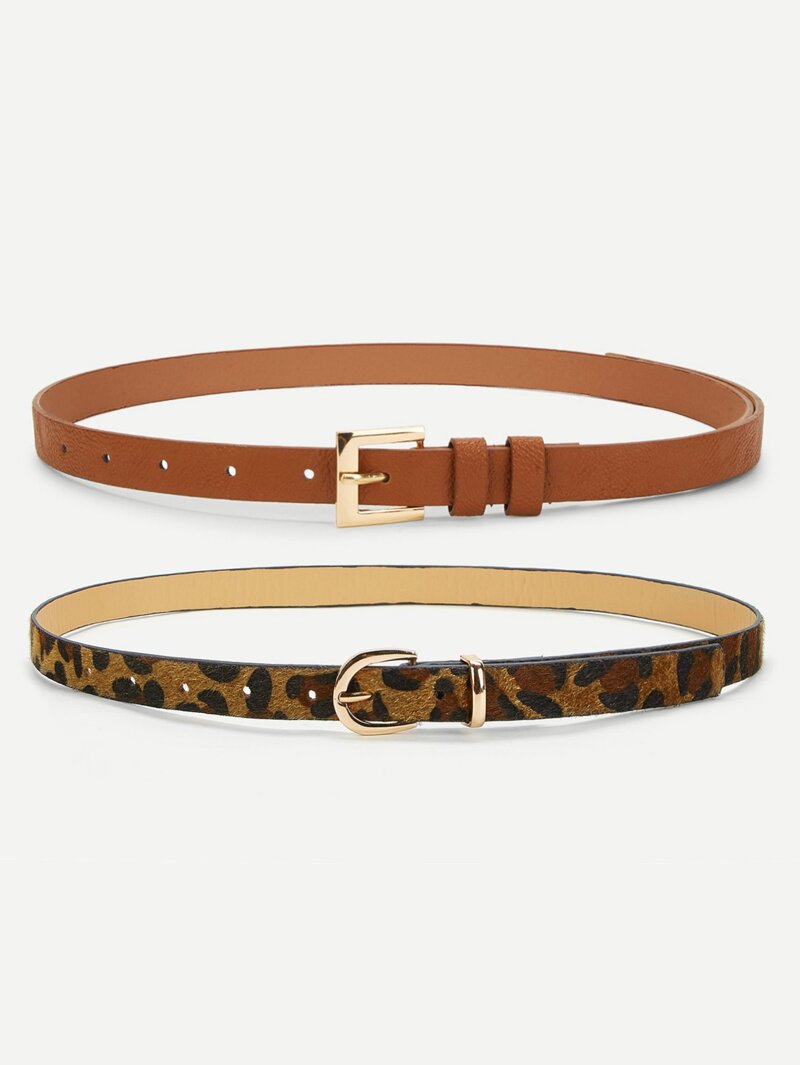 

Leopard Belt 2pcs, Brown