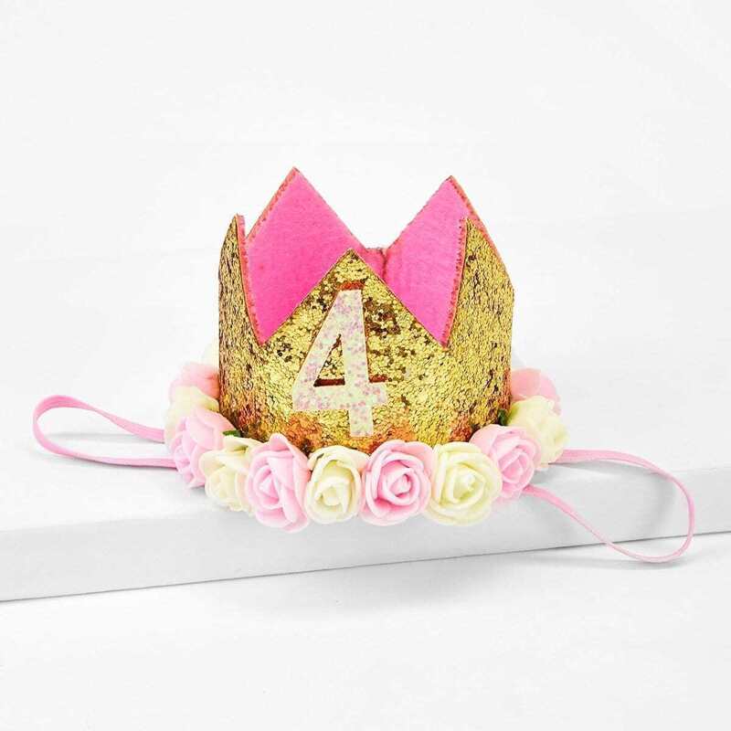 

Kids Flower Decorated Birthday Headband, Multicolor