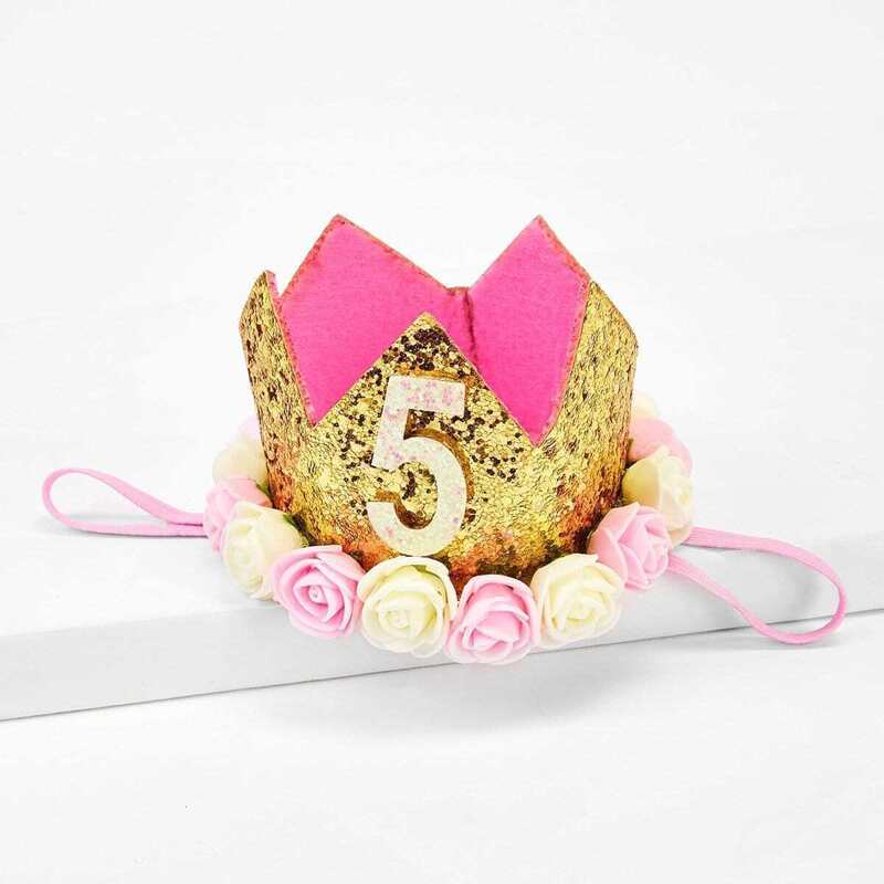 

Kids Flower Decorated Birthday Headband, Multicolor