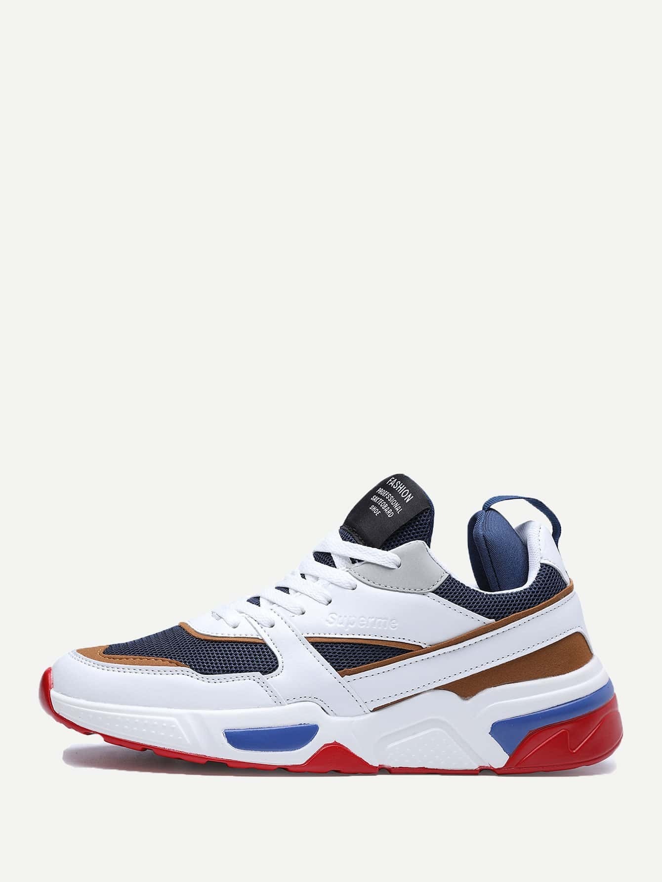 Men Lace Up Mesh Sneakers