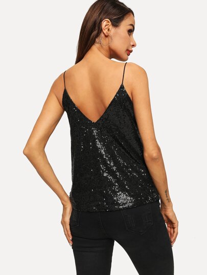 SHEIN BAE Siyah Sırtsız Sade Parti Kolsular
