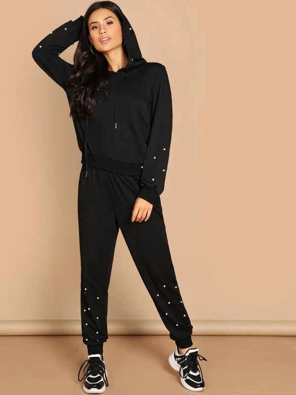 hoodie and trousers