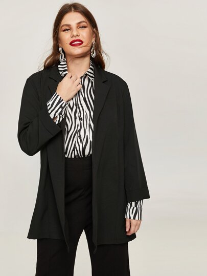 Plus Plain Split Side Blazer