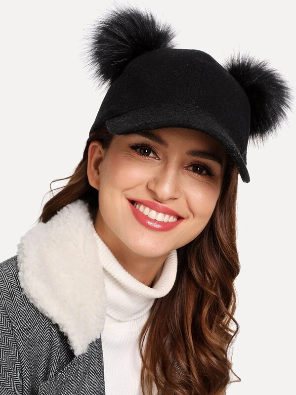 pom pom baseball cap uk