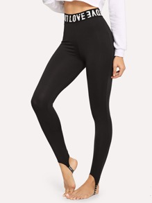 Letter Waist Leggings