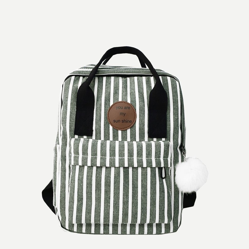 

Striped Canvas Backpack, Multicolor