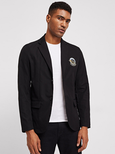 Men Pocket Front Notch Neck Blazer
