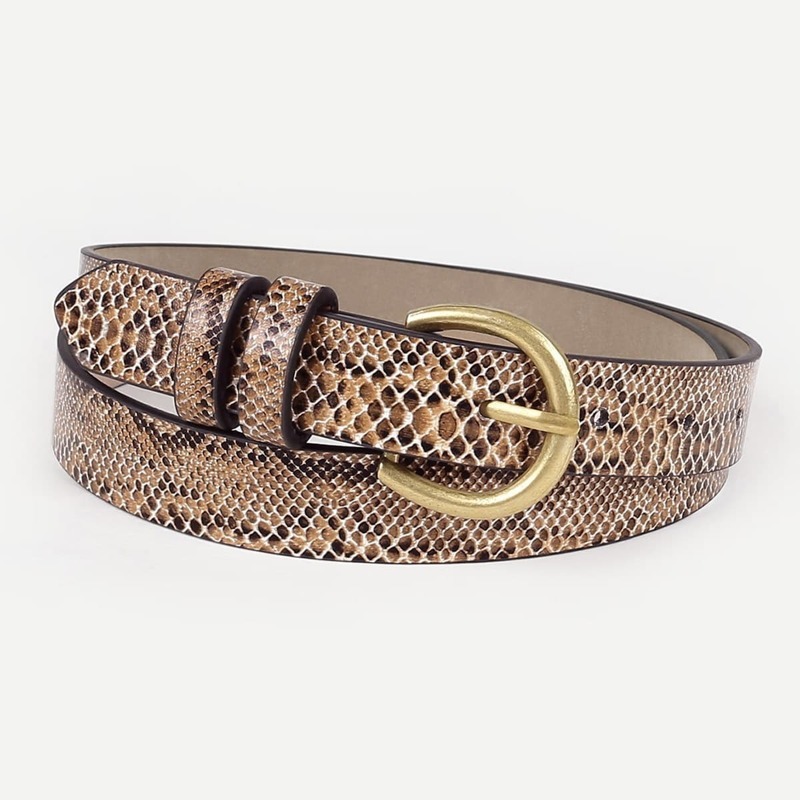 

Random Snakeskin Pattern Belt, Multicolor