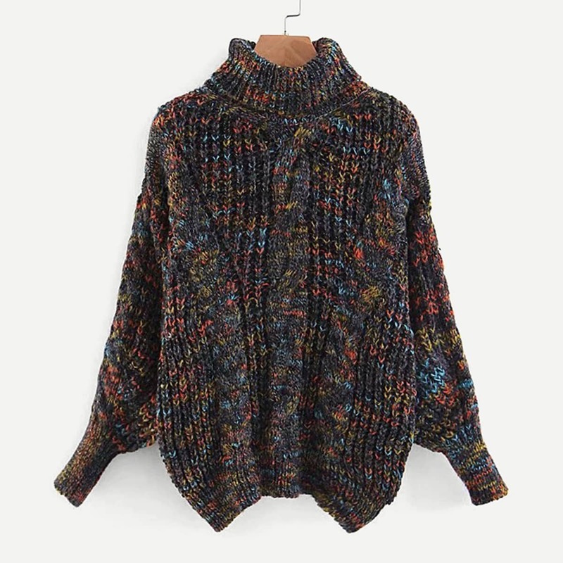 

Space Dye Cable Knit Sweater, Brown