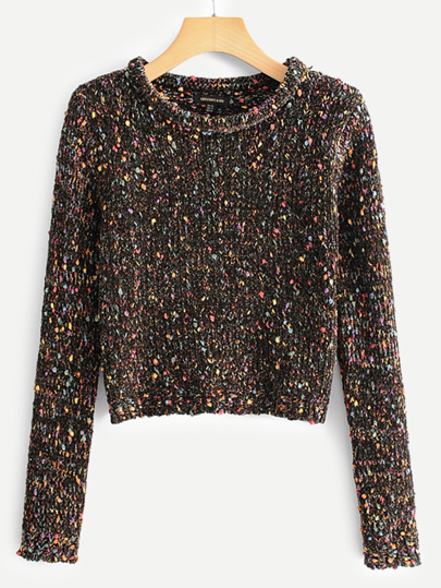 Chenille Crop Confetti Jumper