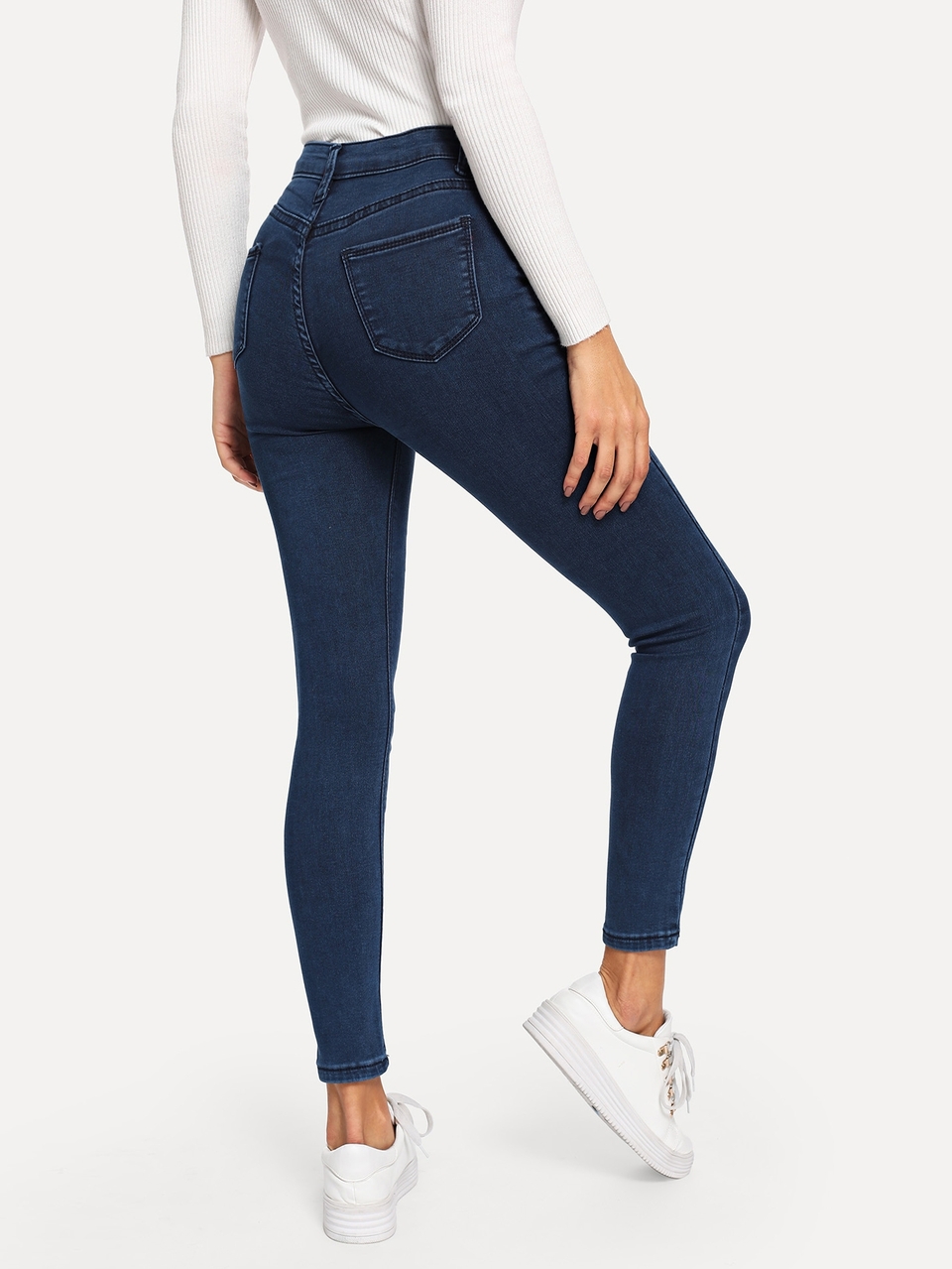 High-Rise High Stretch Ankle-Cut Skinny Jeans
