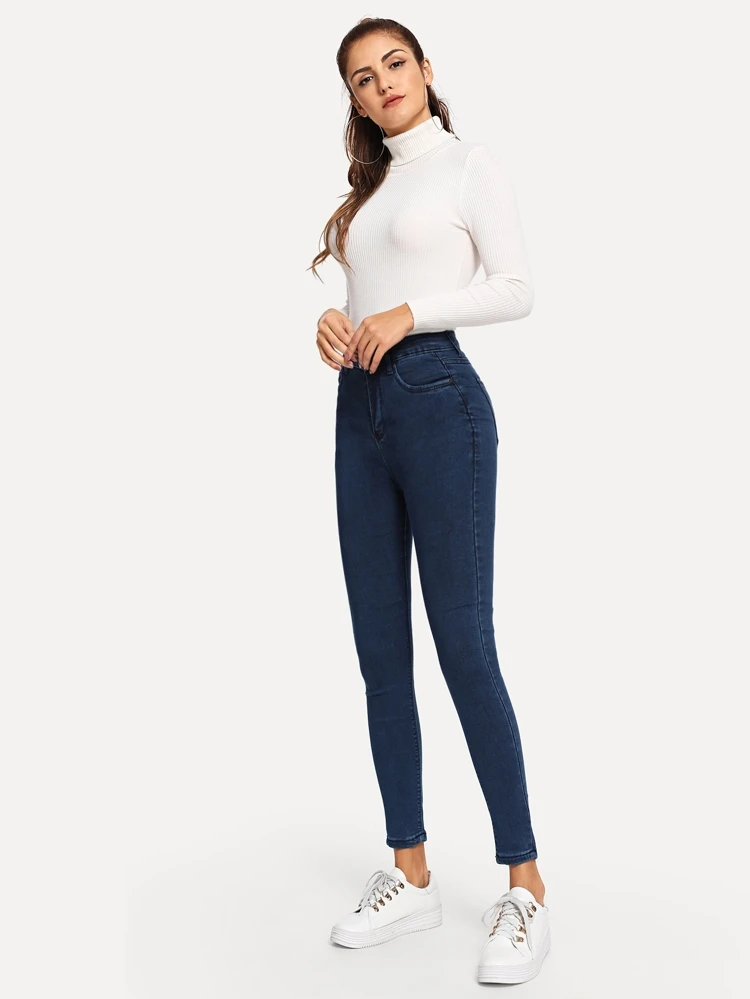 High-Rise High Stretch Ankle-Cut Skinny Jeans
