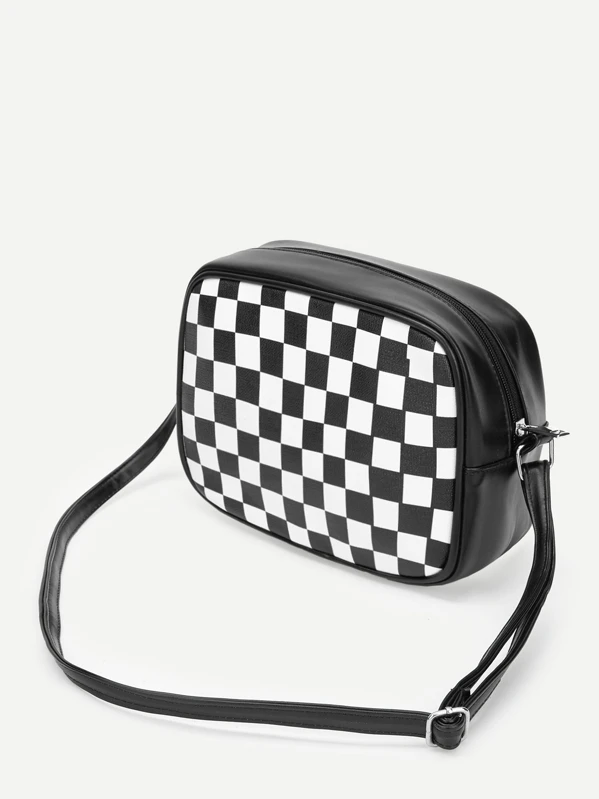 checkered crossbody bag
