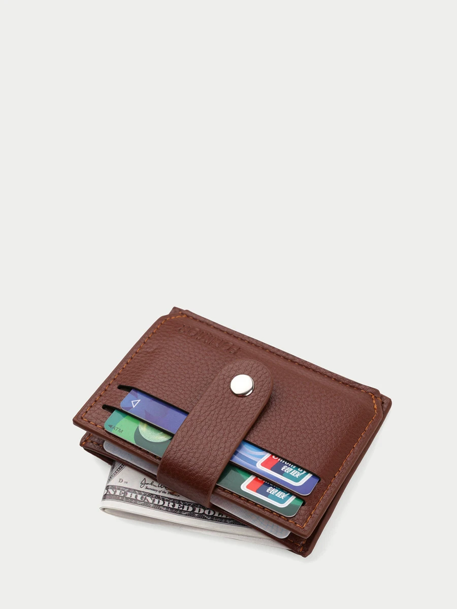Men Fold Over Card Holder - Rust Brown - View 1