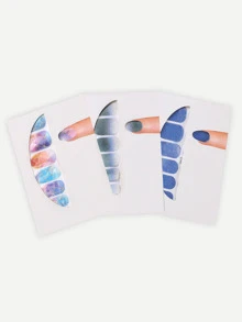 閃亮漸變指甲貼3sheets與指甲銼3包 - 彩色 - 查看 1