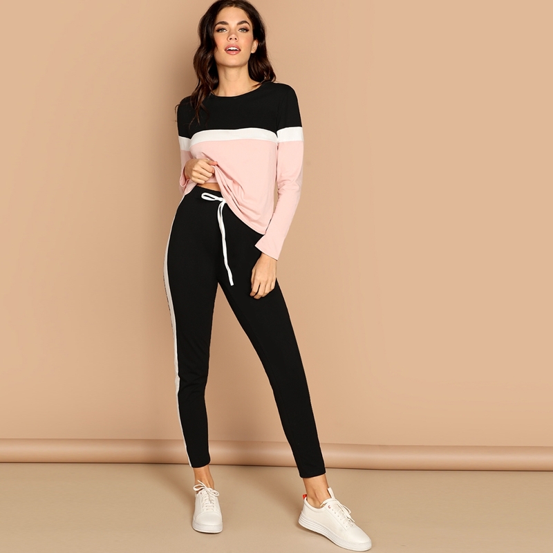 

Color-Block Top & Pants Set, Multicolor