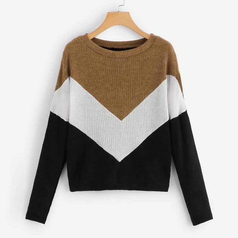 

Colorblock Contrast Panel Sweater, Multicolor