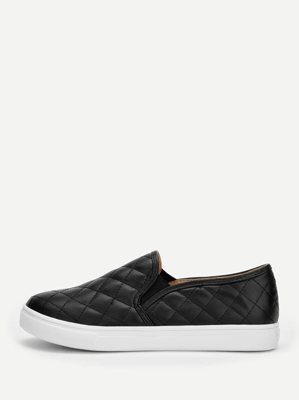 quilted slip on sneakers