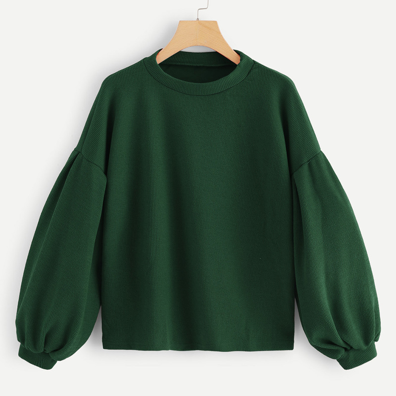 

Bishop Sleeve Drop Shoulder Jumper, Green