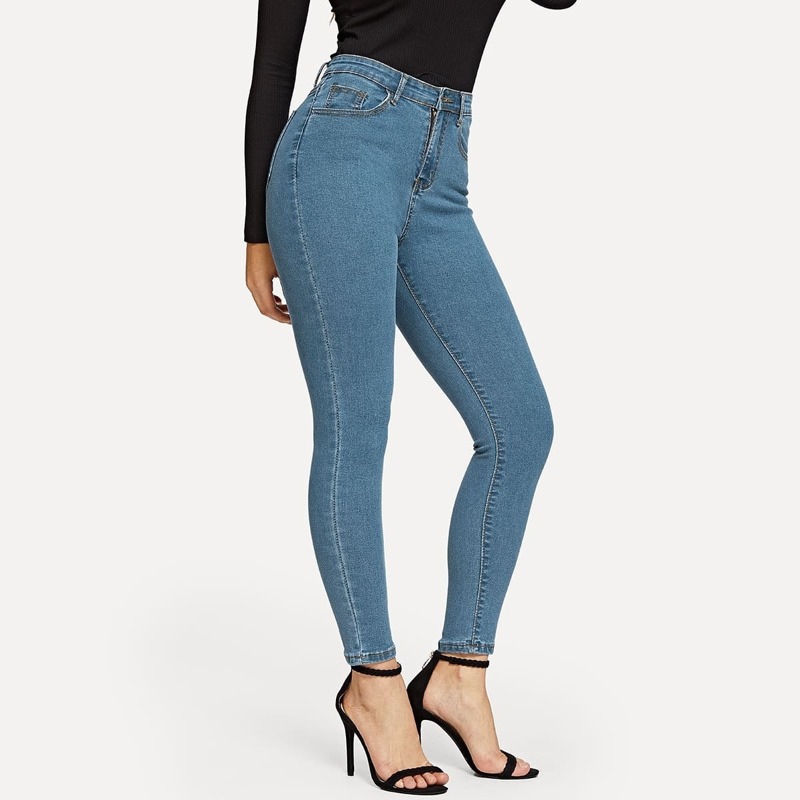

Solid Ankle Jeggings, Blue