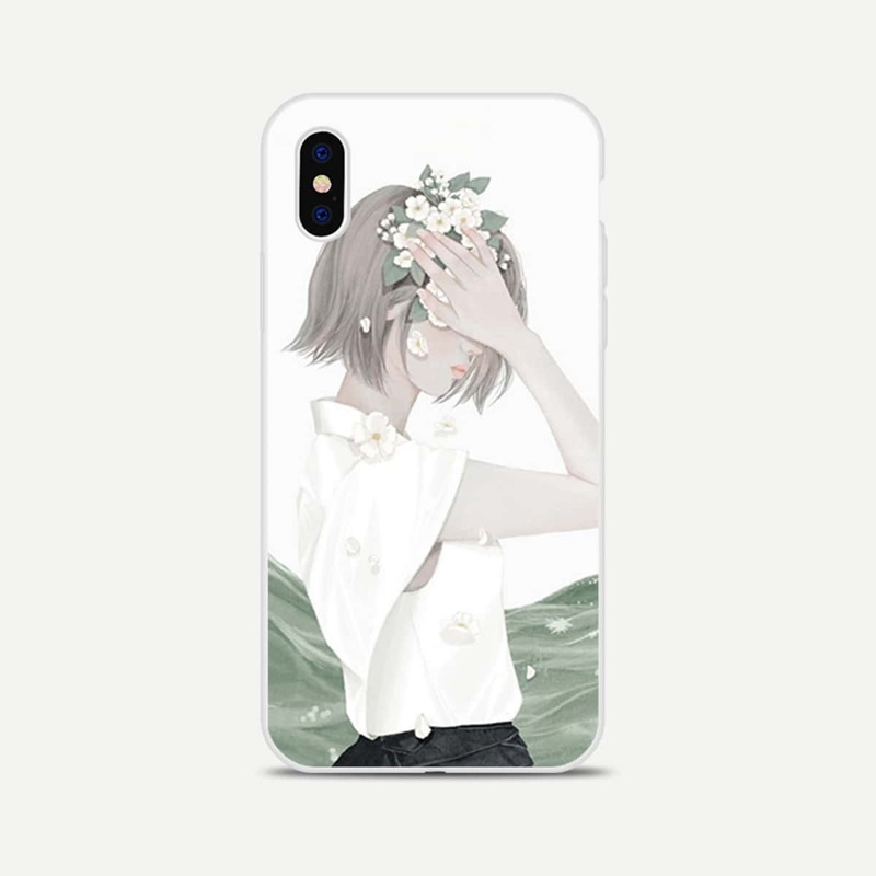 

Girl Print iPhone Case, White