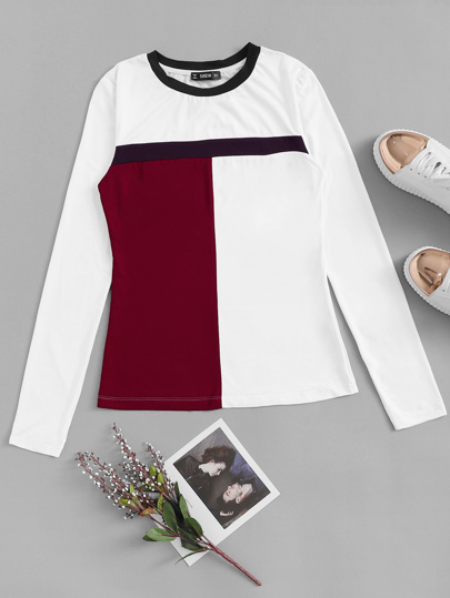 Color Block Round Neck Tee pictures