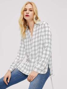 Plaid Collar Top