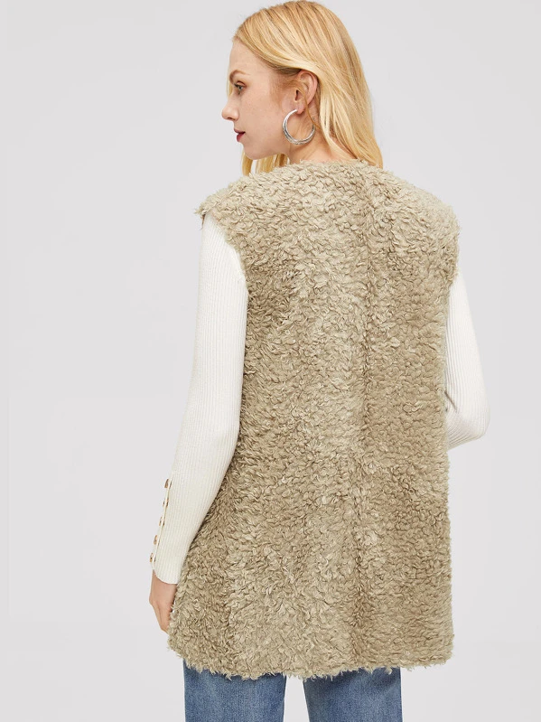 Sleeveless teddy coat Clearance