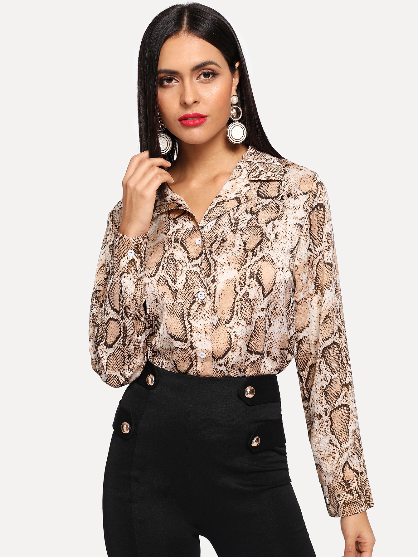 Chemise imprimé python femme Clearance
