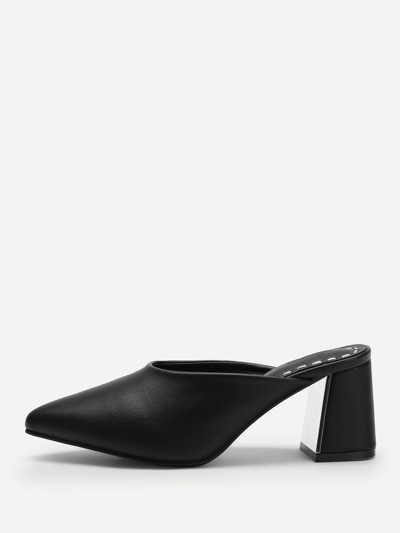 plain black mules