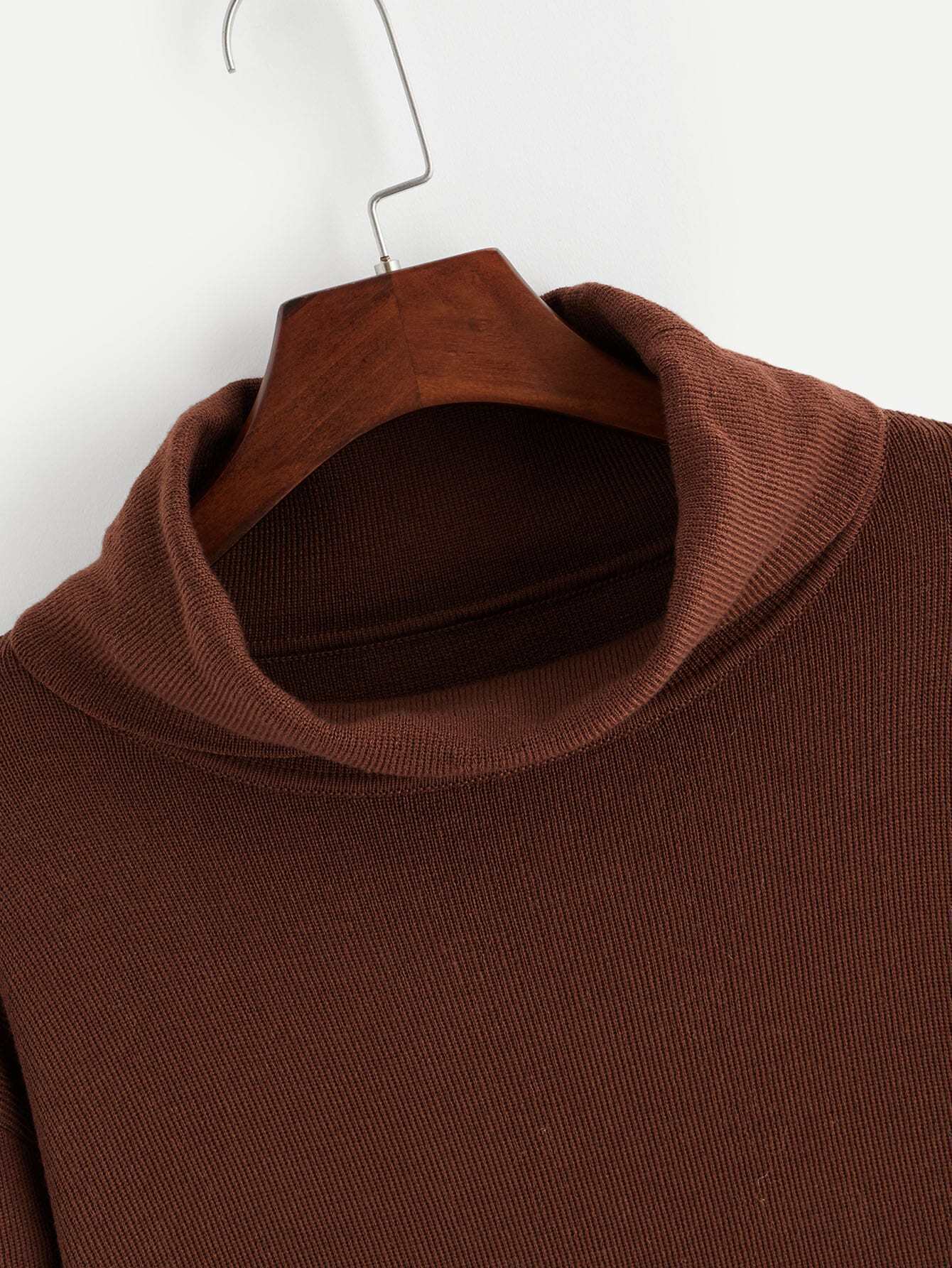 turtle neck rolled cuff sweater dress