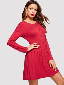 Single Breasted Solid Dress