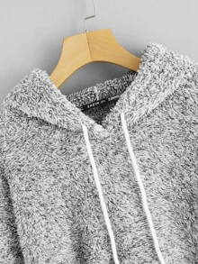 SHEIN Color Block Teddy Hoodie - Multicolor - View 3