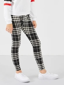 SHEIN سروال بناتي مربع لنقش