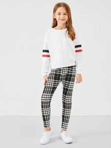 SHEIN سروال بناتي مربع لنقش