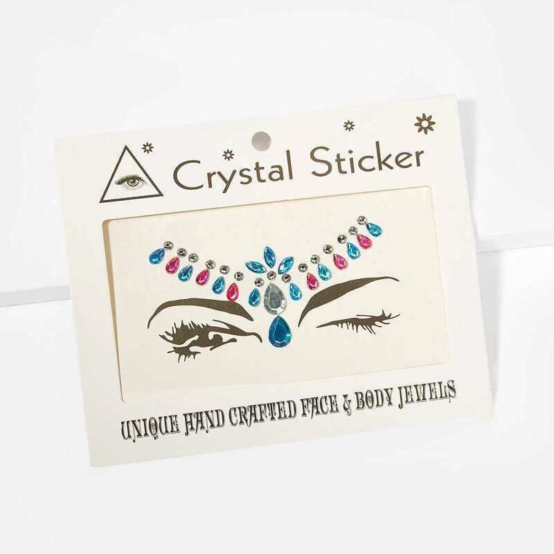 

Color Random Faux Crystal Eye Tattoo Sticker One Sheet, Multicolor