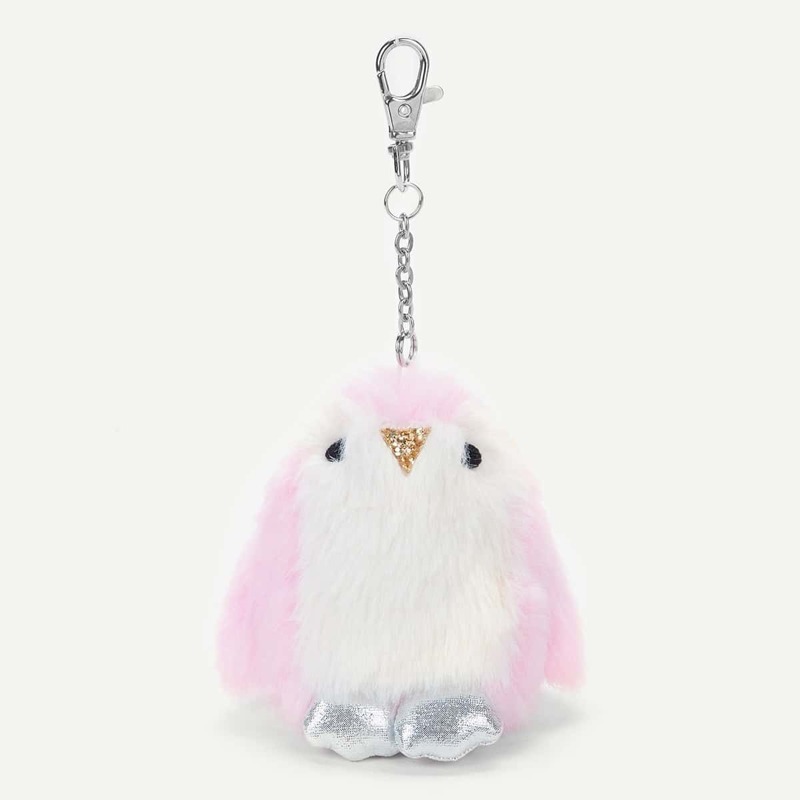 

Fluffy Chicken Shaped Keychain, Multicolor