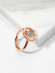 閃耀水鑽戒指 - 金黃色 - 查看 4