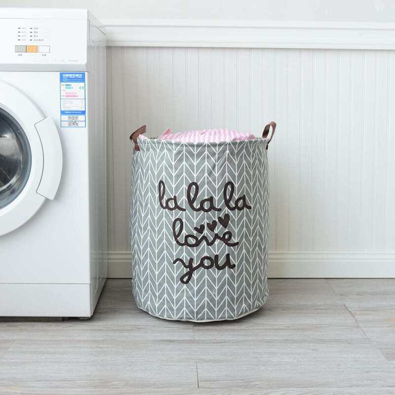 

Slogan Print Round Storage Basket, Multicolor