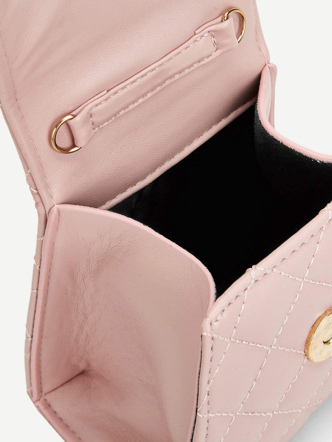 girls quilted flap bag with faux pearl handle