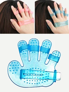 Five Finger Shampoo Massage Brush - Blue - View 5