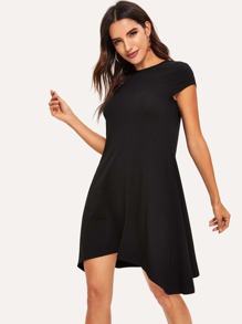 Asymmetrical Hem Swing Dress