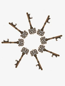 1pc Key Design Beer Opener, Vintage Creative Bottle Corkscrew For Kitchen - Bronze - View 2