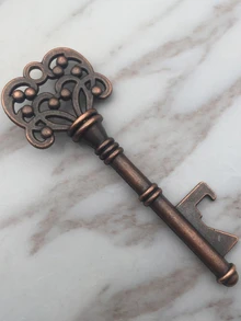 1pc Key Design Beer Opener, Vintage Creative Bottle Corkscrew For Kitchen - Bronze - View 3