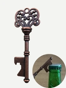 1pc Key Design Beer Opener, Vintage Creative Bottle Corkscrew For Kitchen - Bronze - View 4